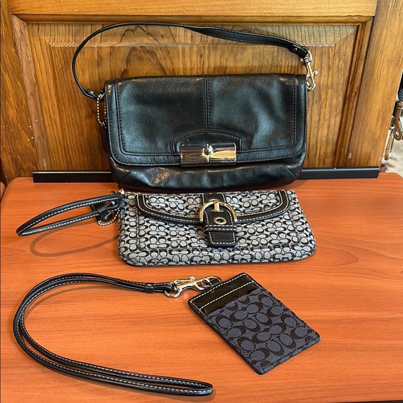 Coach Bundle (3) ID Lanyard and Clutch and Wristlet Set - Picture 1 of 10